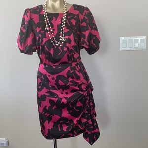 Milly  mini dress , polyester , puff sleeves, back zipper